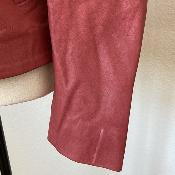 MANGO Women's Leather Biker Moto Jacket Size Medium - Picture 3 of 10